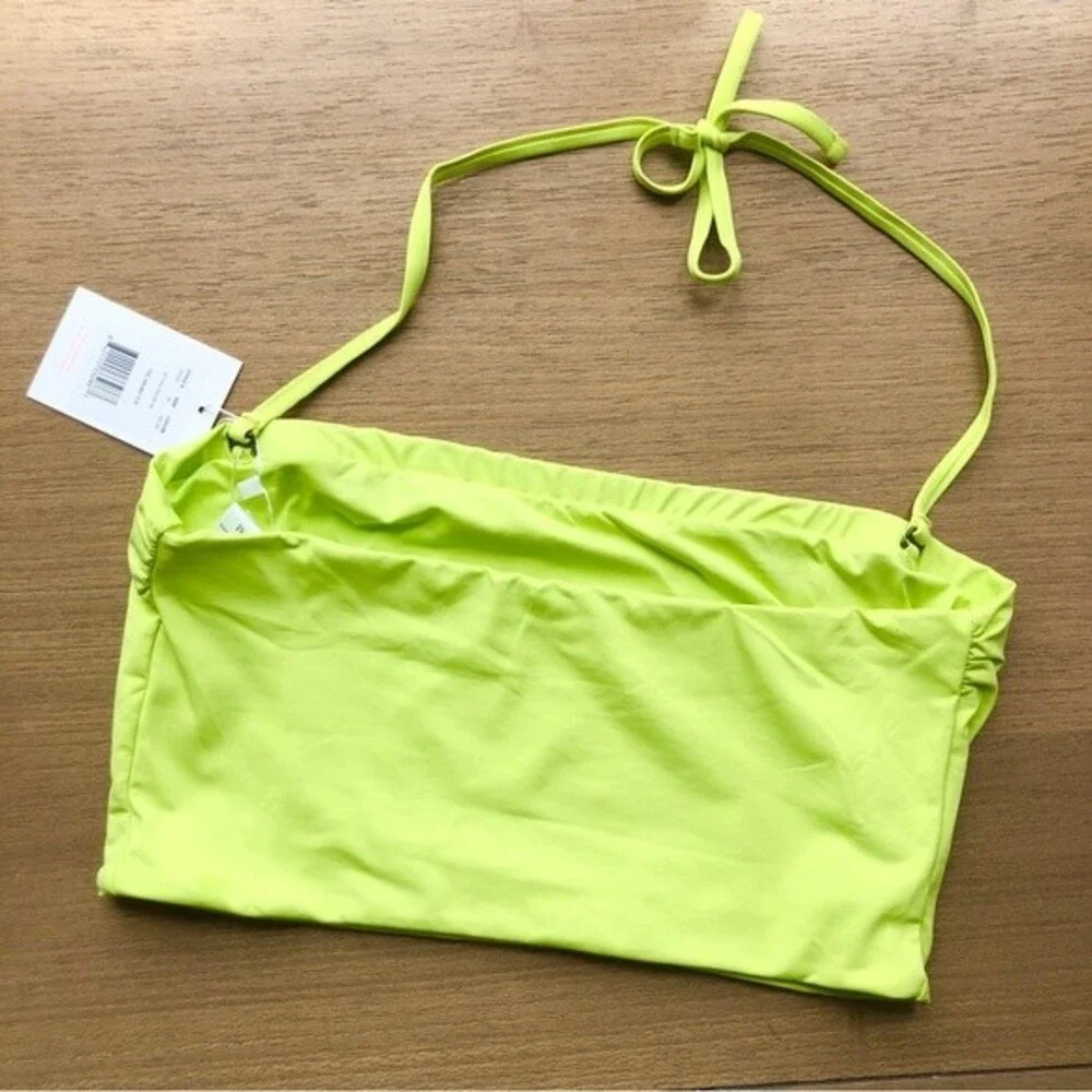 Andie Swim Top Womens Medium Lime Green The Aruba Bandeau Convertible NWT